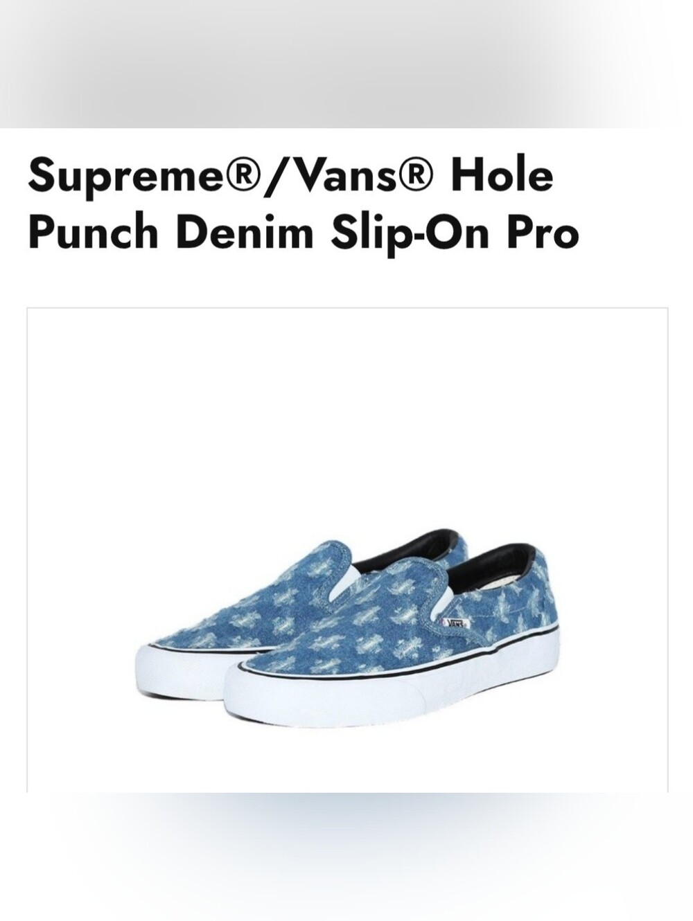 Vans X Supreme Slip On Pro *SS20* *NWT*